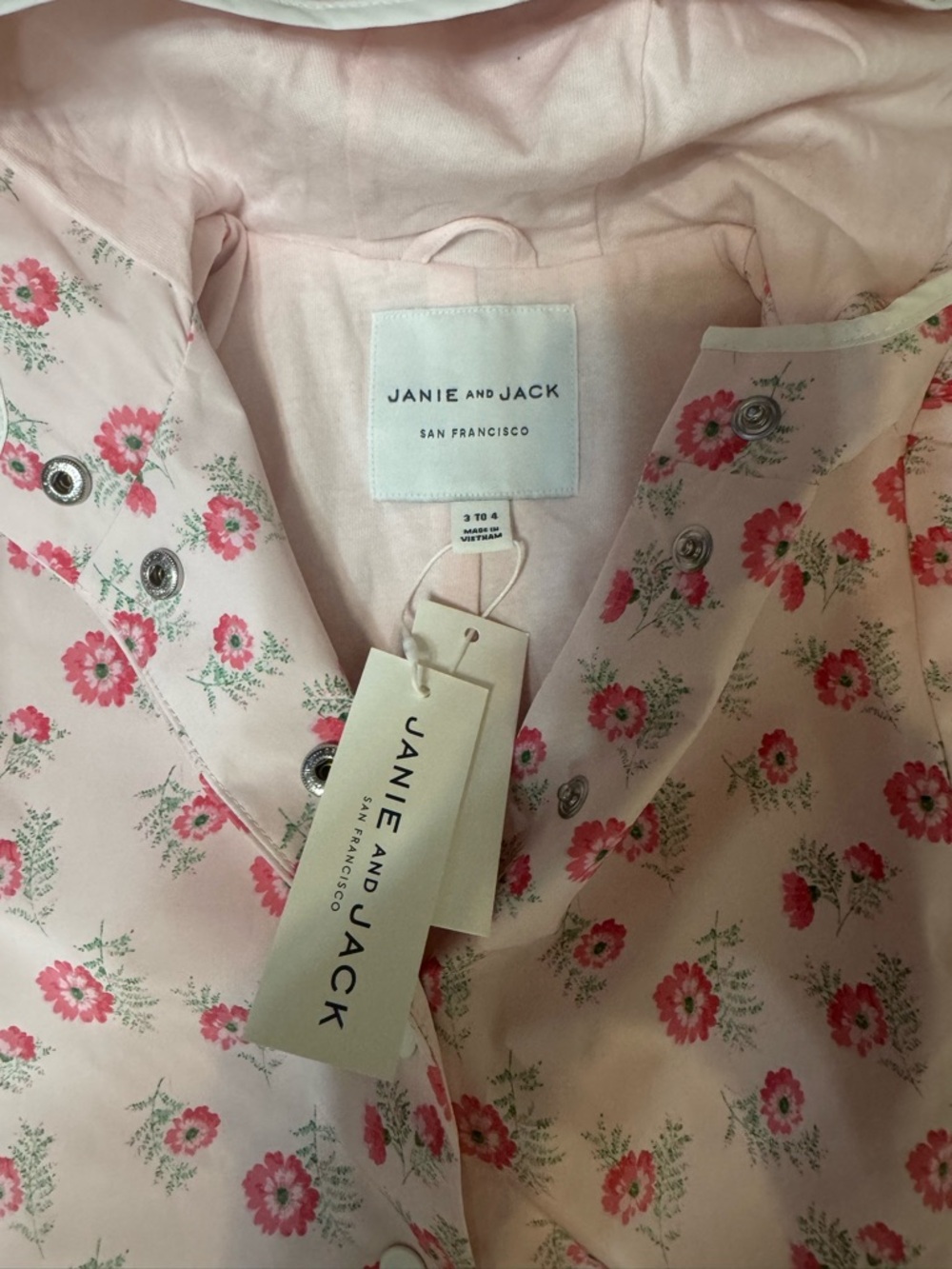 Janie and Jack The Floral Raincoat - Picture 7 of 13